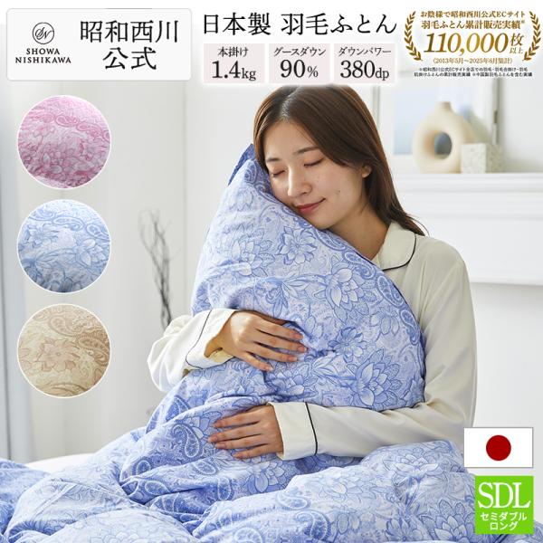 天然羽毛よりも温かい人工羽毛布団 170×210cm(セミダブルサイズ)