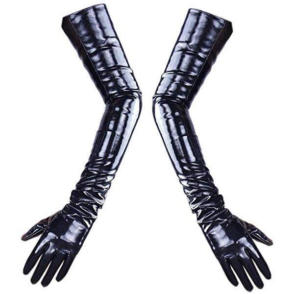 ラテックス ロンググローブ シャインレザー 光沢感 ツヤツヤ