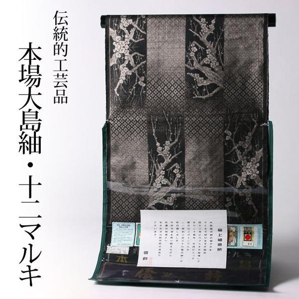 最高峰本場大島紬 極上細微絣 十八算12マルキ/十二マルキ 純泥染 紬