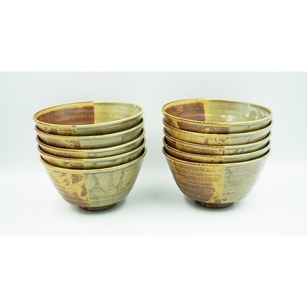 茶道具 数茶碗 数茶碗 伊羅保 掛分 十客組 北川竹久 桐箱 : 新古茶道具