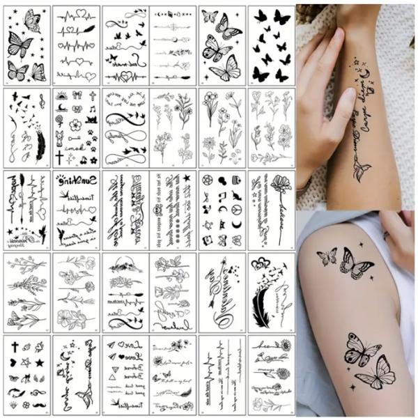 タトゥーシール 30枚 タトゥーステッカー 防水 タトゥー ドラゴン