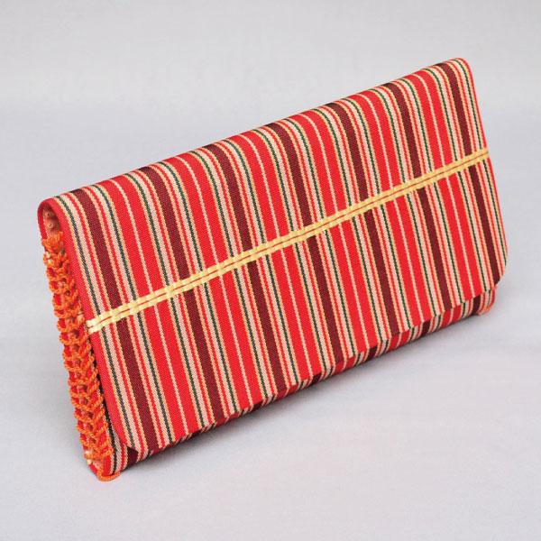 袱紗挟み 茶道具 三つ折帛紗挟み(正絹) 西陣織 鳳斉謹製 五色間道 女性