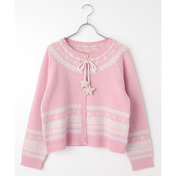 PINK HOUSE（ピンクハウス） 星モチーフ丸ヨークニットカーディガン
