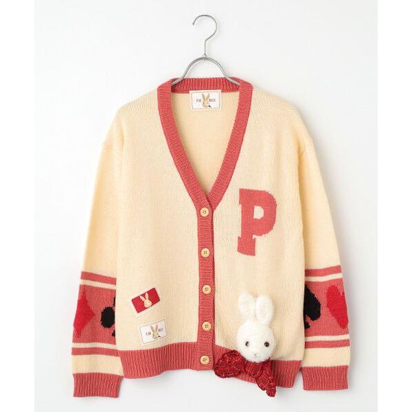 PINK HOUSE（ピンクハウス） うさぎ顔ぐるみモチーフ付きニット