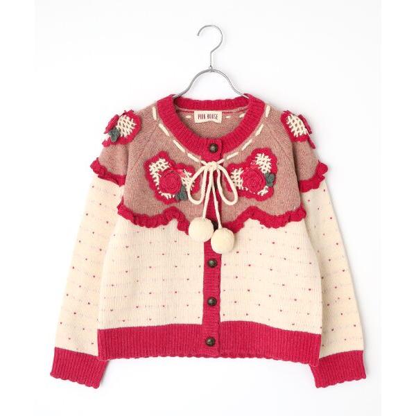 PINK HOUSE（ピンクハウス） ハートモチーフ使いヨークニット