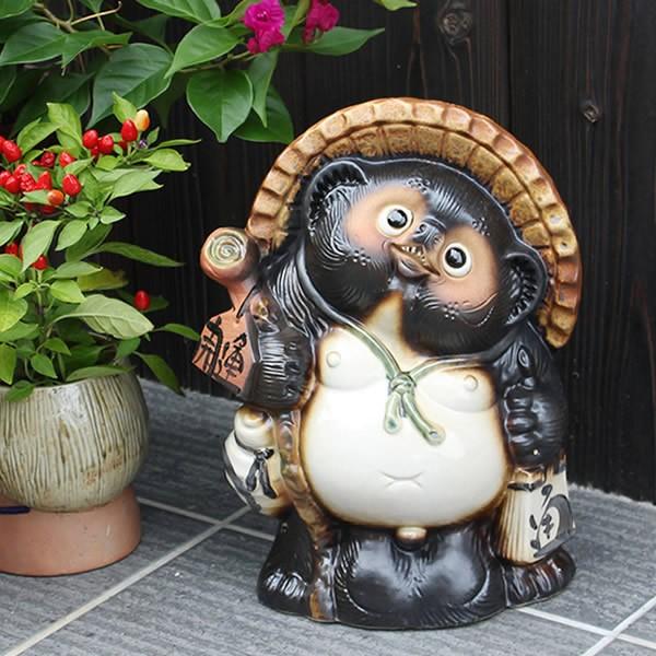 信楽焼 10号開運狸 たぬき タヌキ 狸 開運 縁起物 可愛い 陶器 商売