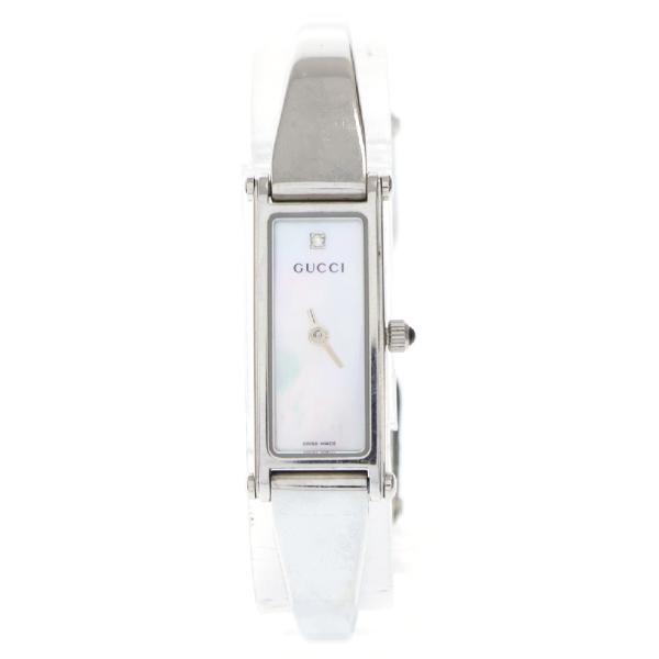 GUCCI（グッチ） 1500L バングルウォッチ シェル文字盤 SS/QZ 1Pダイヤ
