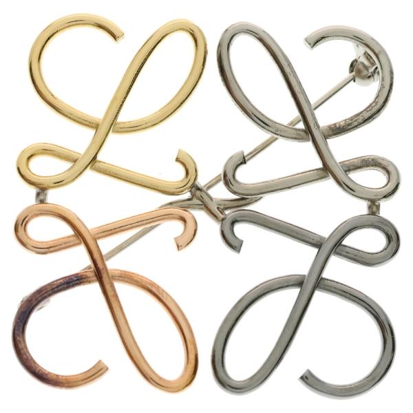 LOEWE（ロエベ） アナグラム ブローチ バッジ ゴールド×シルバー