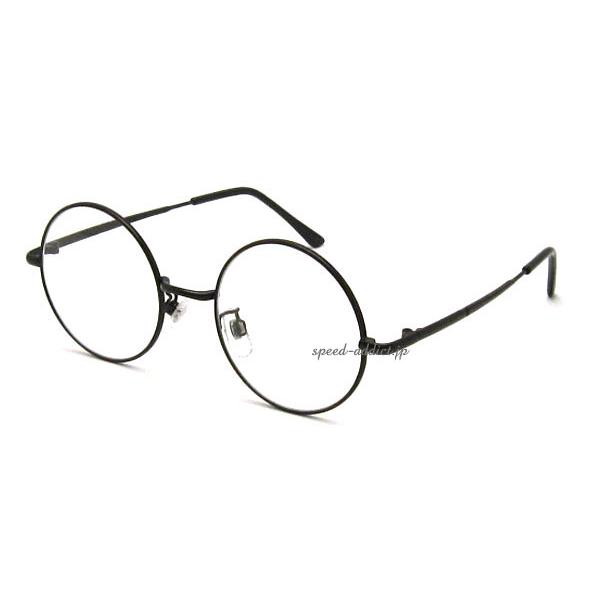 丸眼鏡 SUNGLASS for JAPANESE BLACK × CLEAR/黒ぶち伊達メガネロイド