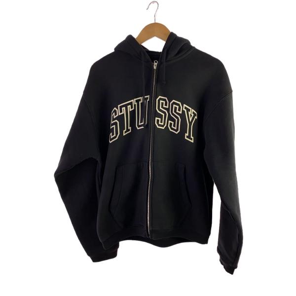 STUSSY◇Outline Zip Hoodie/ジップパーカー/M/コットン/GRY/118559