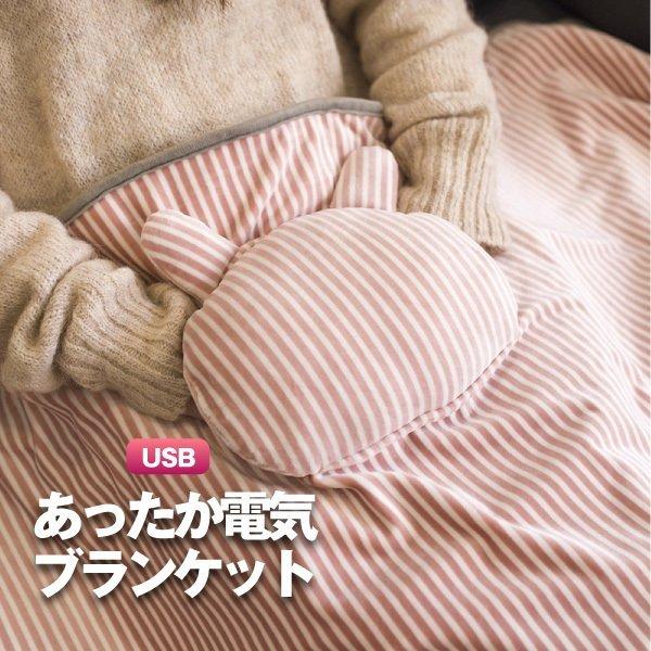 発熱シート内蔵 USBブランケット 大判 あったかグッズ ボア 省エネ