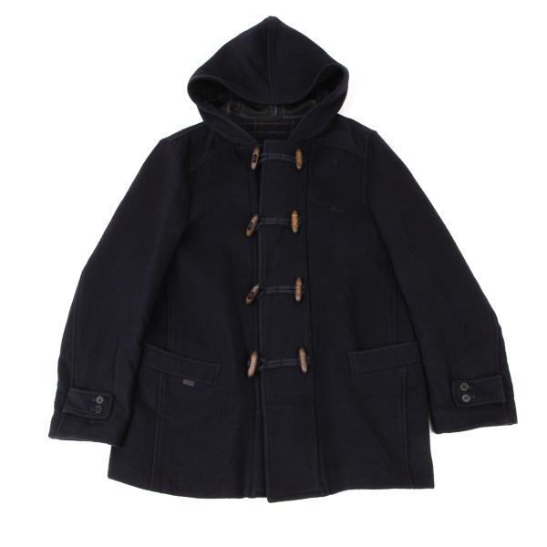 PAPAS（パパス） ウール混ワンポイントロゴ刺繍ショートダッフルコート