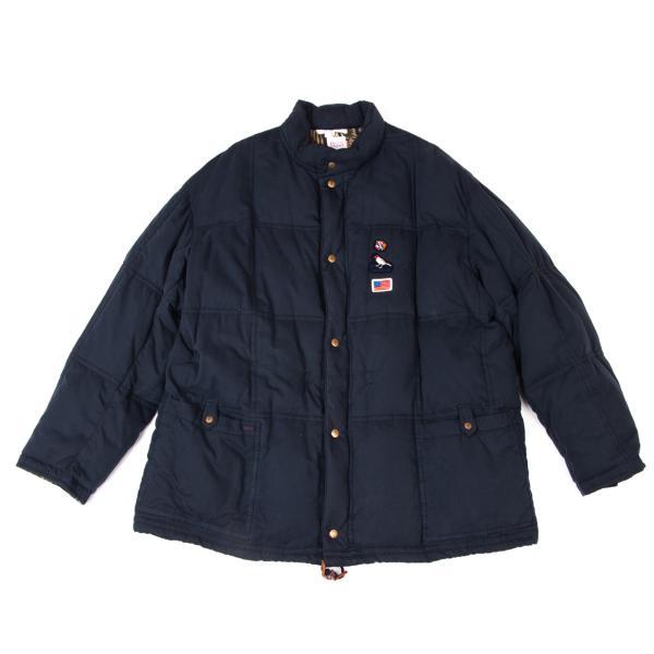 PAPAS（パパス） フローラルライニングダウンジャケット 紺L 【メンズ