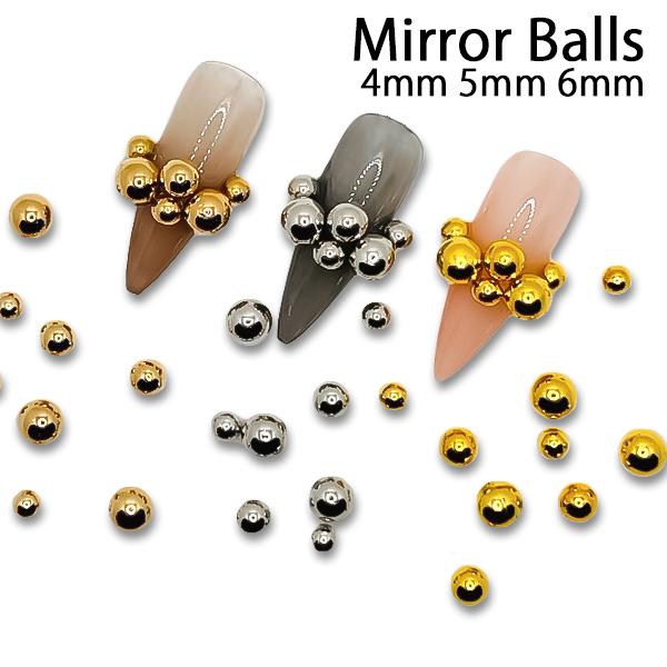 ネイル 通関穴なし ゴールド ボール パールボール 6mm 5mm 4mm