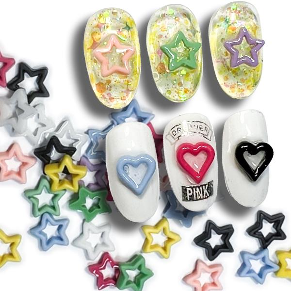 ハート スター 星 韓国系 くり抜き パーツ プラパーツ ネイルパーツ