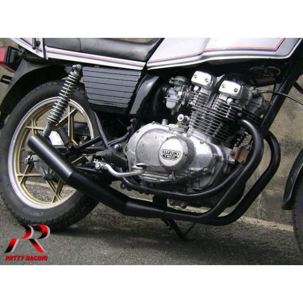 プリティー SUZUKI GSX250E ザリ ショート管 70π マフラー 黒