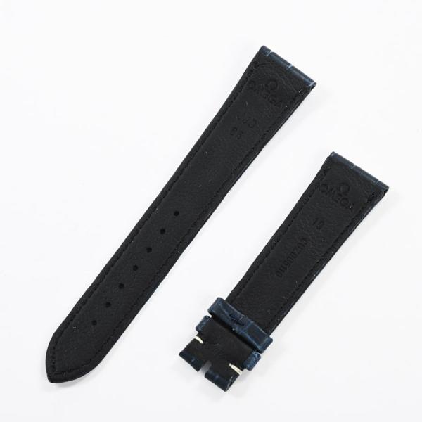 OMEGA（オメガ） ブルー アリゲーター レザーストラップ 19-16mm 時計