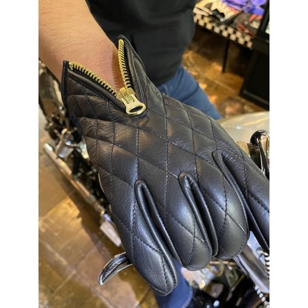 オリジナルダイヤステッチレザーグローブ ブラック（DB-1） : REVLIS