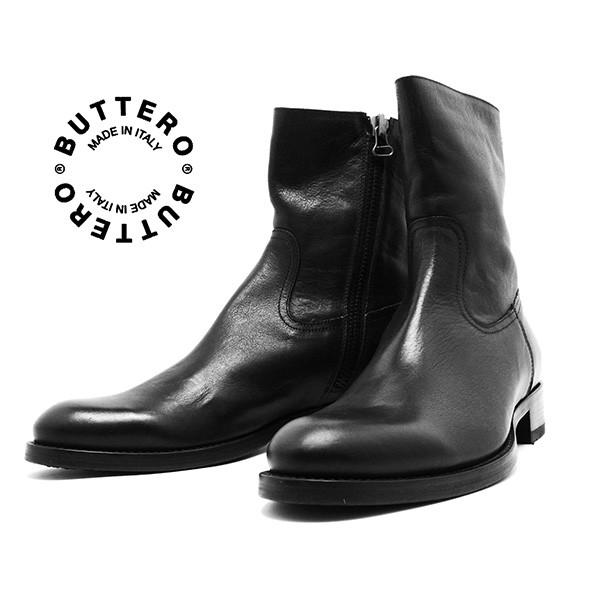 BUTTERO ブッテロ 日本正規品 定番サイドジップブーツ ネロ(ブラック