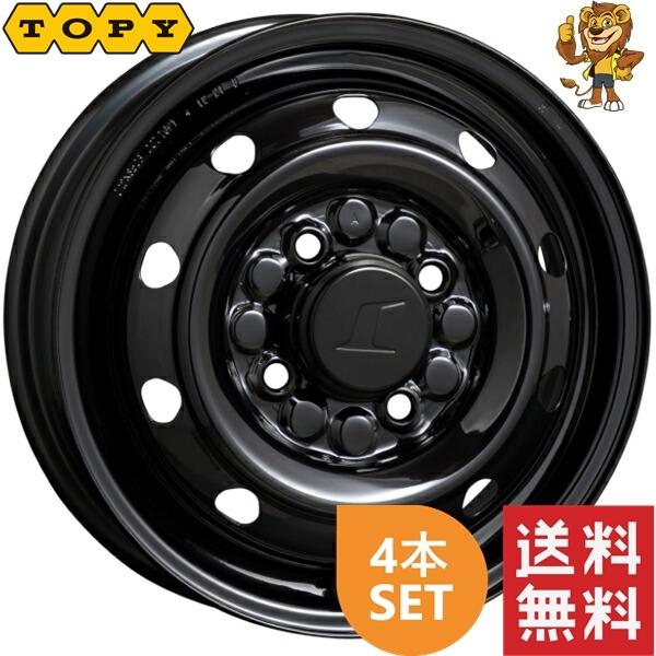 ホイール4本セット TOPY カラースチールホイール (ブラック) 12インチ