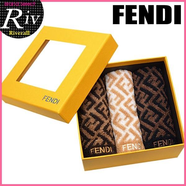 FENDI（フェンディ） タオル ロゴ ハンドタオル コットン ハンカチ