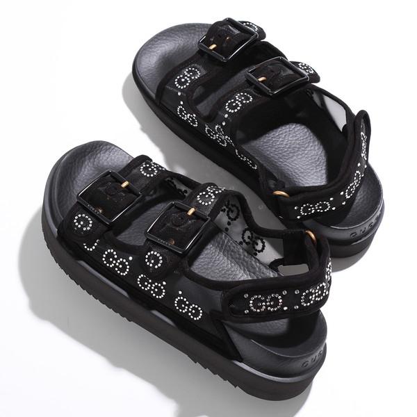 GUCCI（グッチ） サンダル 701158 F13A0 レディース クリスタル GGロゴ