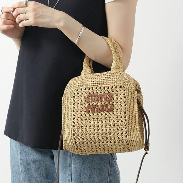 miu miu（ミュウミュウ） かごバッグ 5BA283 2DO1 レディース ラフィア