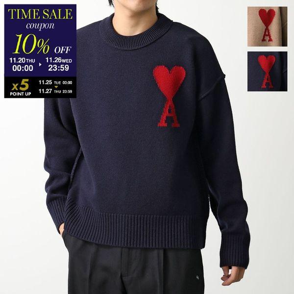 ⭐️Ami Paris⭐️ブラック ロゴレッド 厚手セーター Lサイズ ユニ