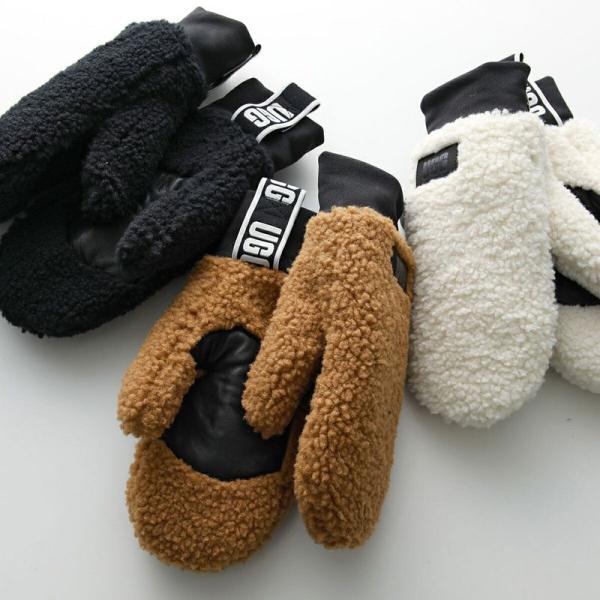 UGG（アグ） グローブ UGGfluff Mitten With Logo Tape UGGフラッフ