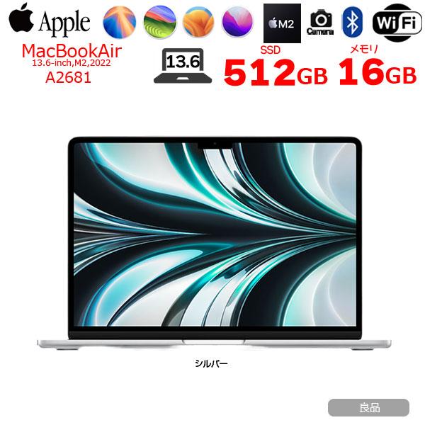 MacBook Pro 【中古パソコン】Apple Air 13.6inch MLXY3J/A A2681 2022
