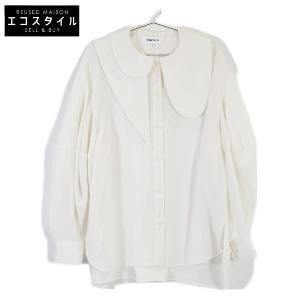 ほぼ新品】ENFOLD ランダムスリットブラウス ホワイト ほぼ未使用