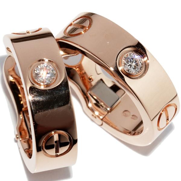 Cartier（カルティエ） ピアス K18PG ダイヤ2P(0.15ct) ラブピアス