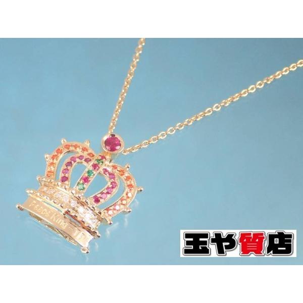 キング&クイーン Peace King-TP マルチストーン 王冠 K18 クラウン