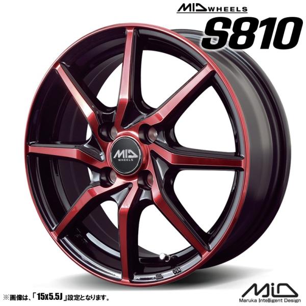 マルカサービス ホイール4本セット MID WHEELS S810 14インチ リム幅