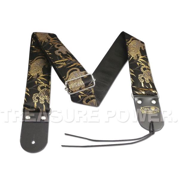 和柄ギターストラップ 金虎/黒 tiny products タイニープロダクツ 京都