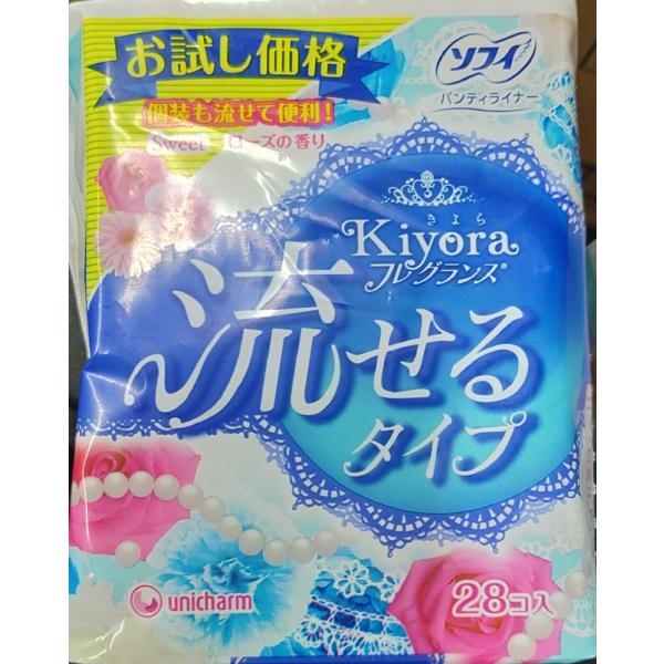 ソフィ（ユニ・チャーム） Kiyora フレグランス 流せるタイプ 28枚入
