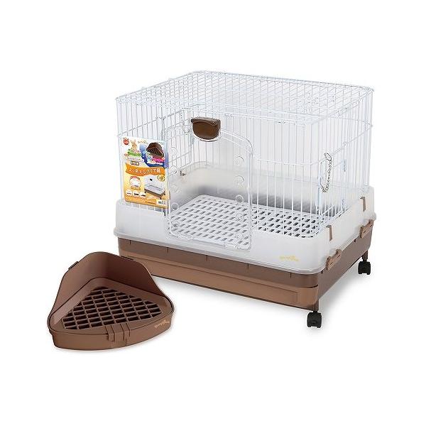マルカン うさぎのカンタンおそうじケージH50B 三角形トイレセット