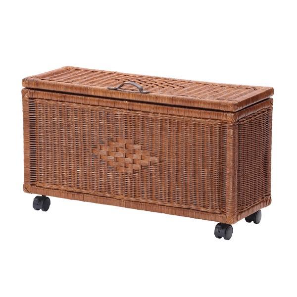 収納ボックス キャスター付き 幅70cm 奥行25cm GK513MHR ラタン 完成品