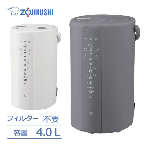 象印（ZOJIRUSHI） スチーム式 加湿器 EE-DF50 グレー ホワイト 長時間