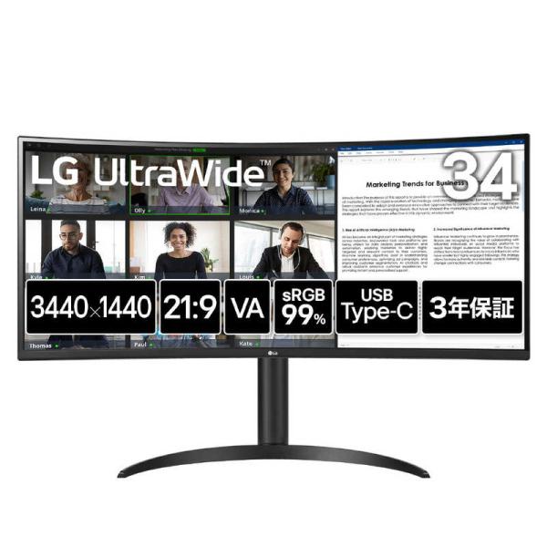 LG 曲面型ウルトラワイドモニター UltraWide Monitor ［34型 /UWQHD