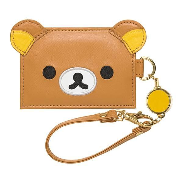 リラックマ 伸縮リール付きパスケース レザー風・リラックマ PB44001