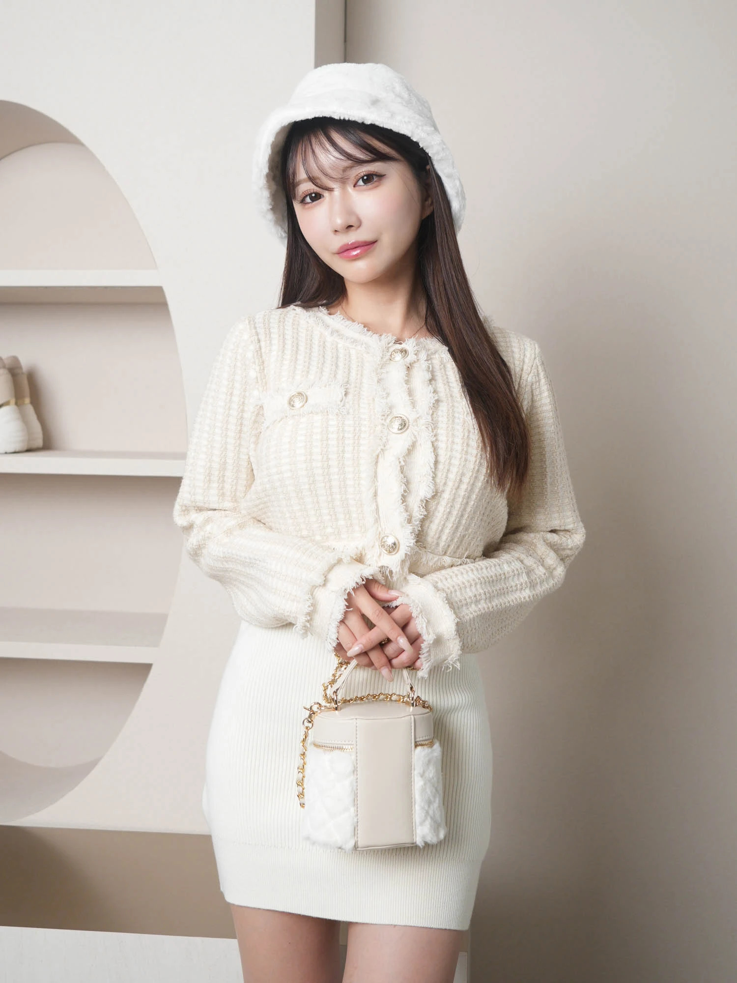 LIP SERVICE（リップサービス）｜ フリンジツイードアンサンブルニット