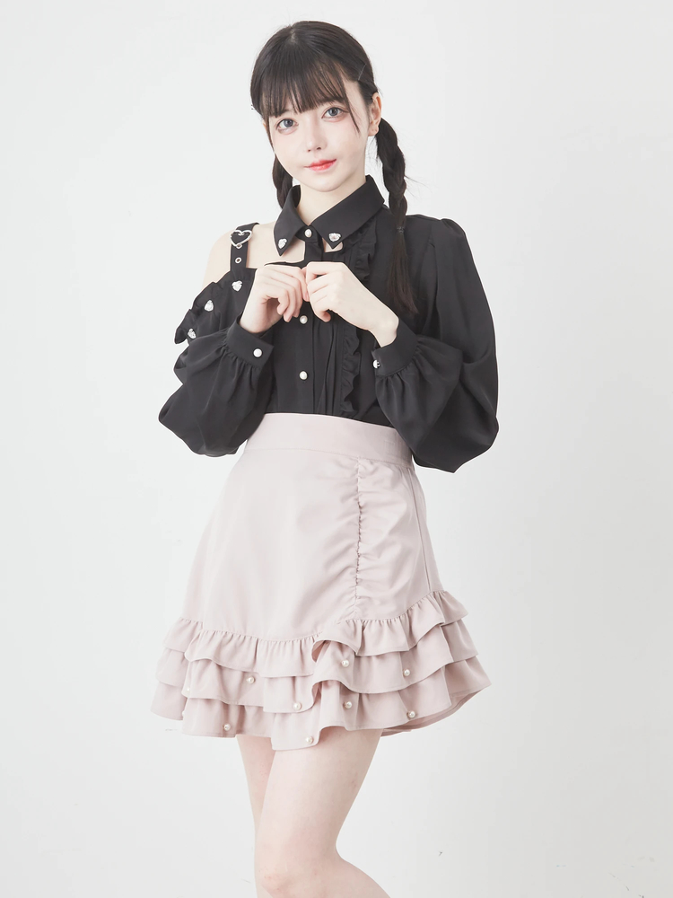 アシンメトリーフリルスカート - Ank Rouge(アンクルージュ)のスカート