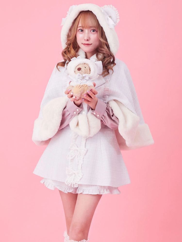 くまちゃんキラキラツイードポンチョ - Ank Rouge(アンクルージュ)の