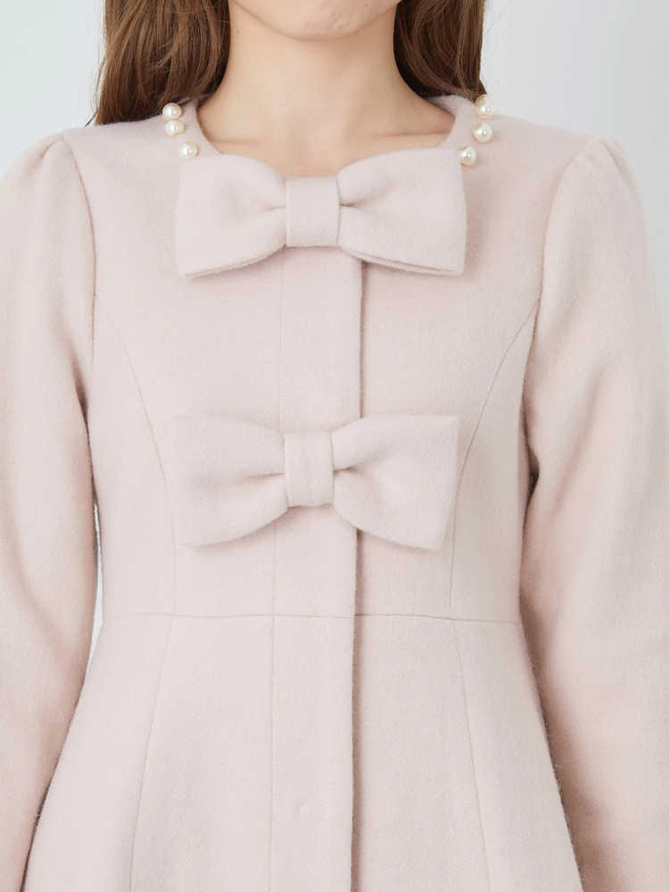 フロントリボンノーカラーフレアコート - Ank Rouge(アンクルージュ)の