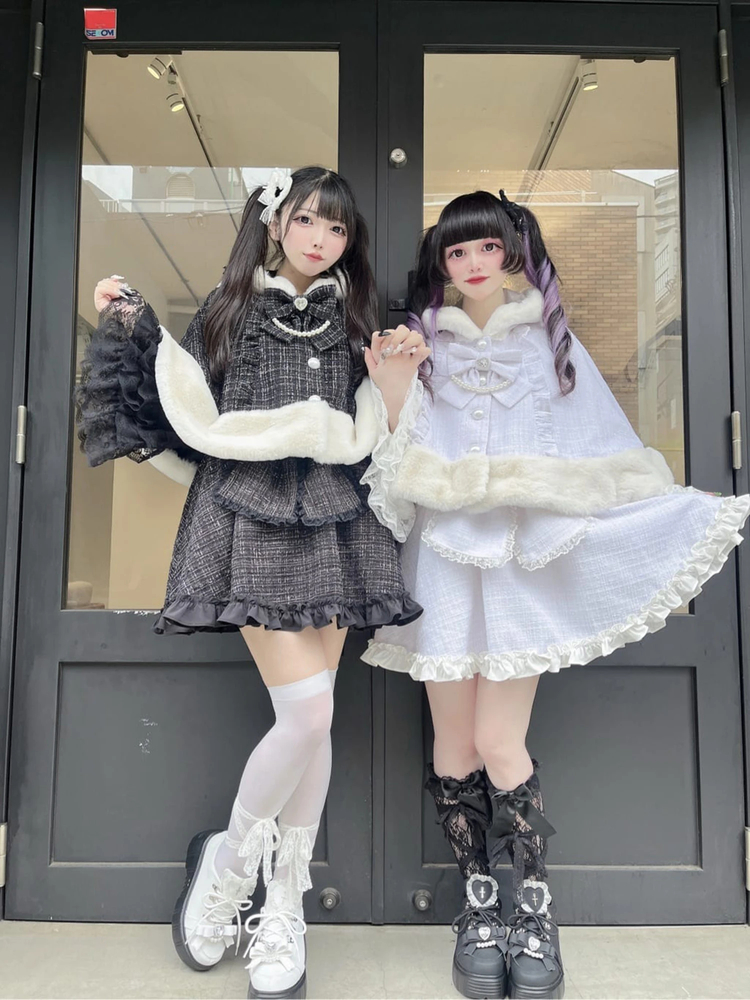 ネコちゃんキラキラツイードポンチョ - Ank Rouge(アンクルージュ)の