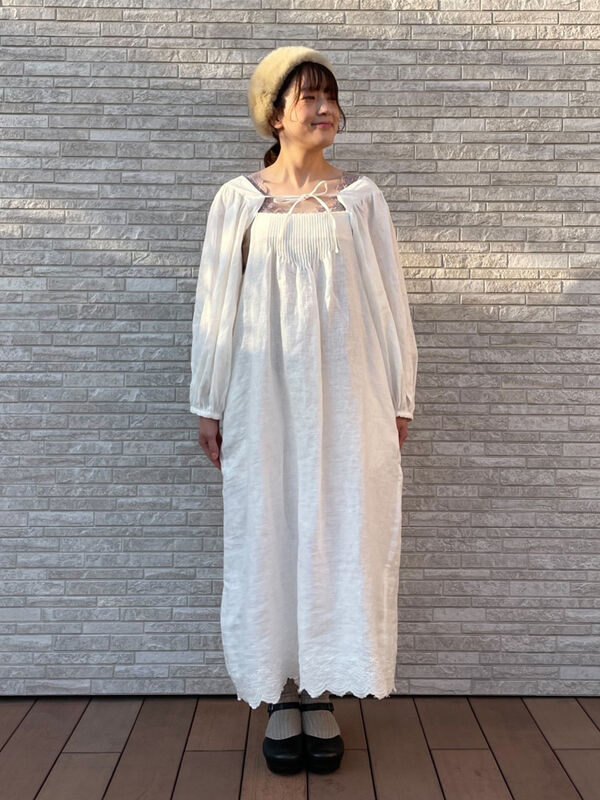 立川店/EC限定】リネンボレロ付キャミワンピース（オフホワイト