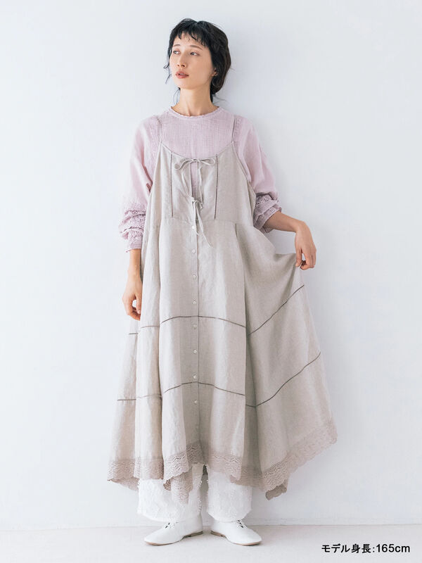 kazumi×Samansa Mos2】前後着キャミワンピース（オフホワイト/ブラック