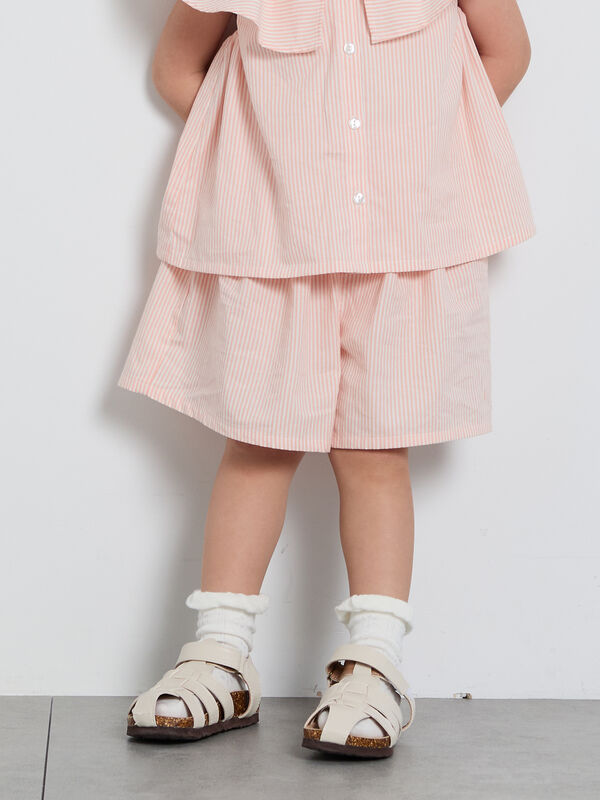 透かし編みソックス（オフホワイト/ピンク/サックスブルー/レッグ