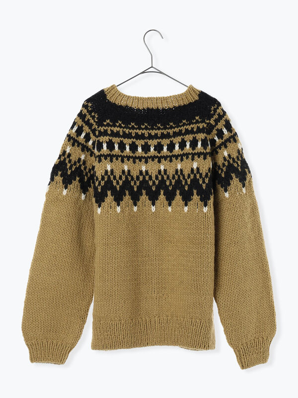 セール】 【ペルーニット】ジャカード柄ニットカーディガン